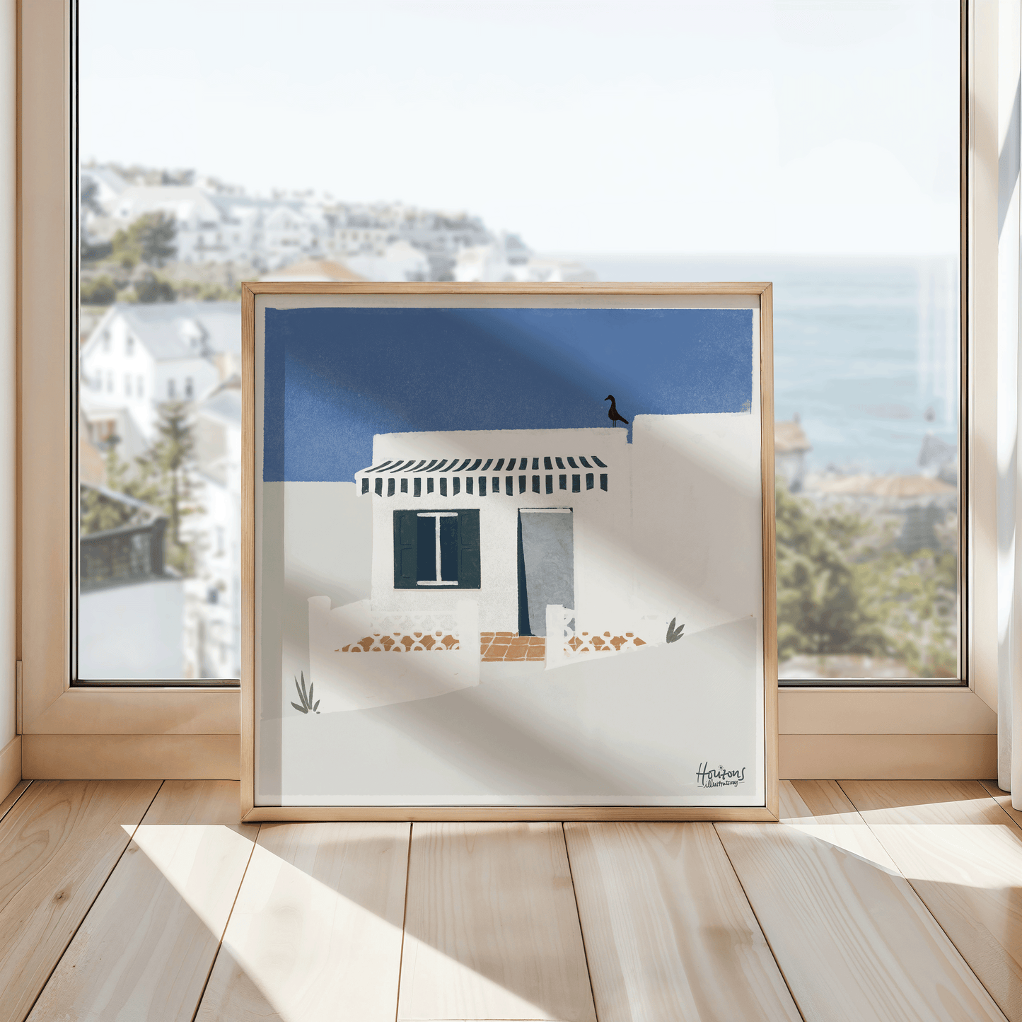 Es Grau I Minorque, Espagne | affiche de voyage | Art mural moderne - Horizons Illustrations