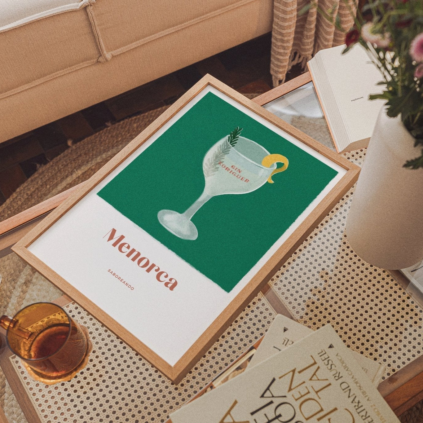 Gin Xoriguer Menorca I Minorque, Espagne | affiche de voyage | Art mural moderne - Horizons Illustrations