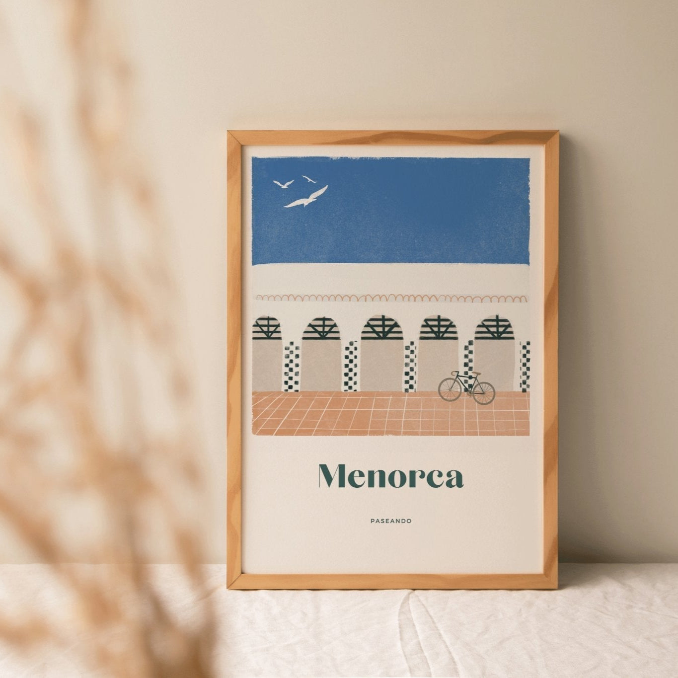 Mercado de Ciutadella I Minorque, Espagne | affiche de voyage | Art mural moderne - Horizons Illustrations