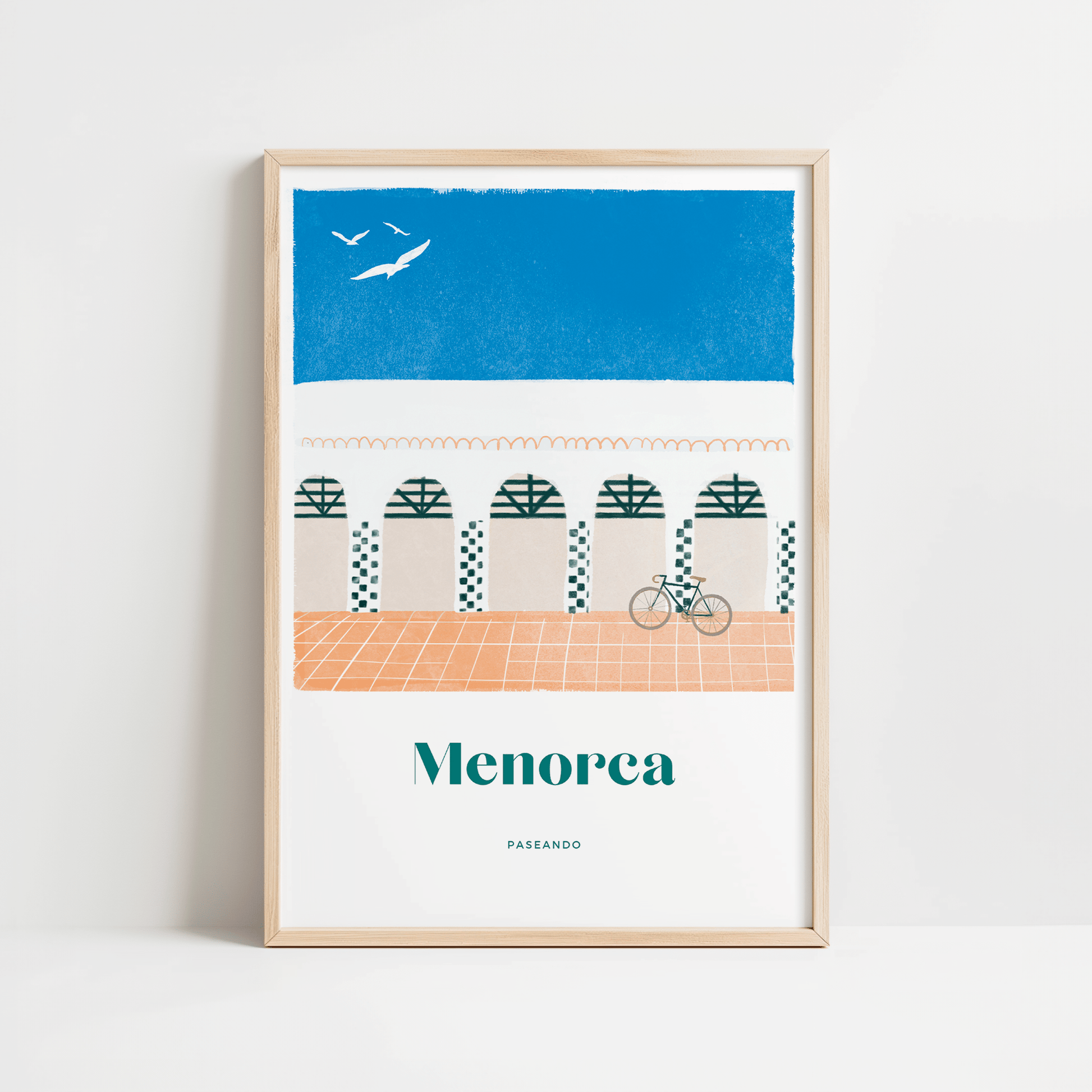 Mercado de Ciutadella I Minorque, Espagne | affiche de voyage | Art mural moderne - Horizons Illustrations