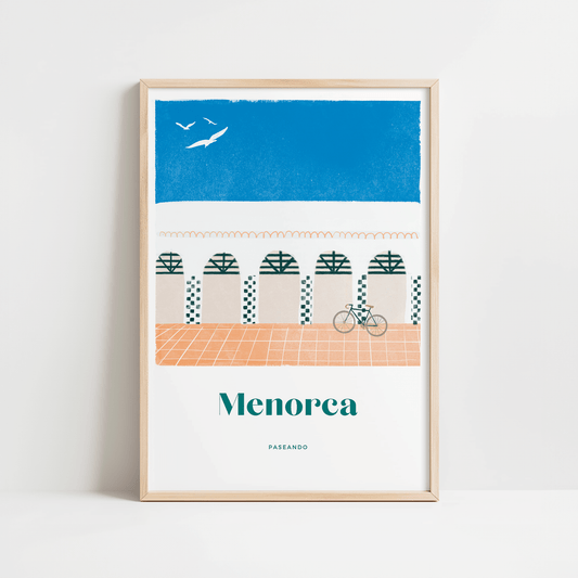 Mercado de Ciutadella I Minorque, Espagne | affiche de voyage | Art mural moderne - Horizons Illustrations